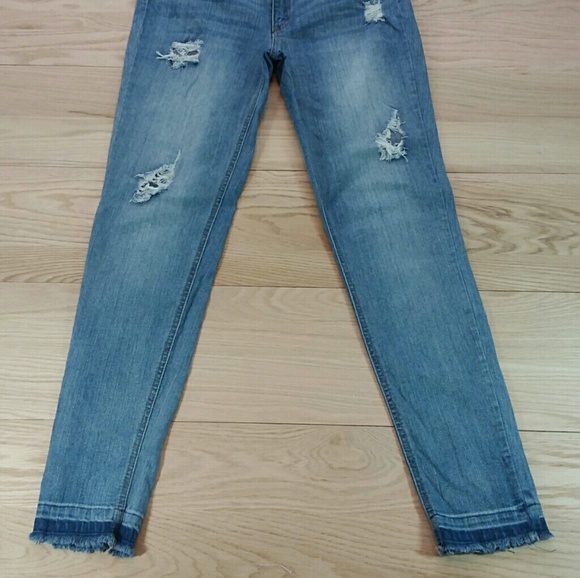 ABS Allen Schwartz Skinny Jeans 29 Frayed Distress - Picture 6 of 8